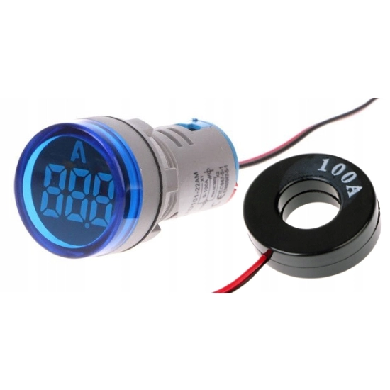 AMPEROMIERZ 100A LED 22mm MIERNIK WSKAŹNIK N