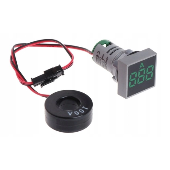 AMPEROMIERZ 100A LED 22mm MIERNIK KWADRAT Z