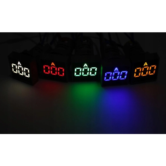 AMPEROMIERZ 100A LED 22mm MIERNIK KWADRAT Z