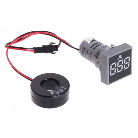 AMPEROMIERZ 100A LED 22mm MIERNIK KWADRAT B