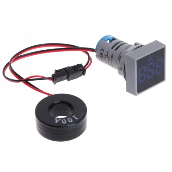 AMPEROMIERZ 100A LED 22mm MIERNIK KWADRAT N