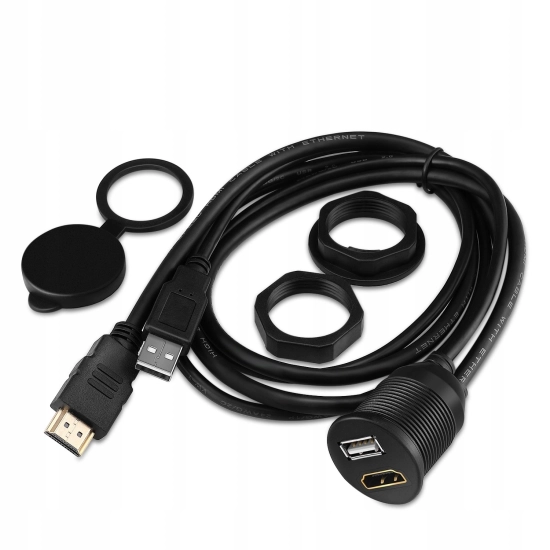 PRZEDLUZACZ 2 MB GNIAZDO USB 2,0 + HDMI PANEL