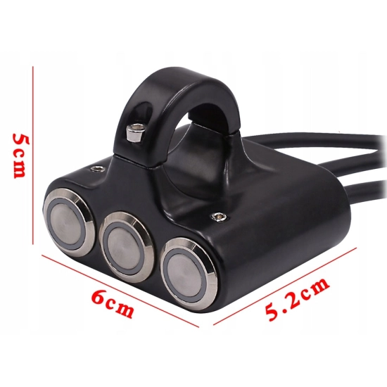 PRZEŁĄCZNIK PRZYCISK KIEROWNICA MOTOCYKLA METAL x3