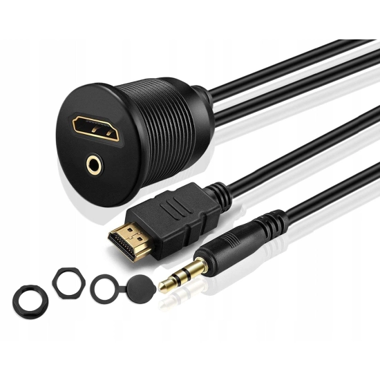 PRZEDLUZACZ 2 MB GNIAZDO JACK 3,5mm AUX HDMI PANEL