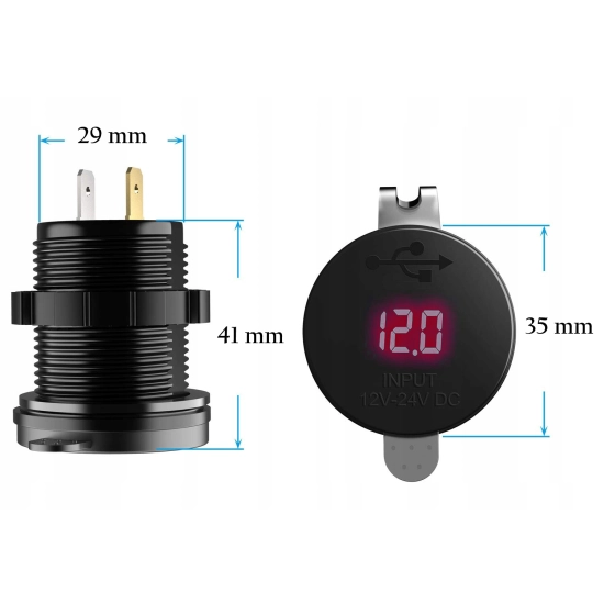 USB QUICK CHARGE 3,0 + TYP C GNIAZDO WOLTOMIERZ C
