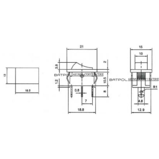 PRZELACZNIK WLACZNIK SAM DO GAZU ON/OFF/ON 12V 6A