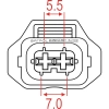 WTYK WTRYSKIWACZA Z/2 TYP DELPHI 2PIN CZARNY OPEL