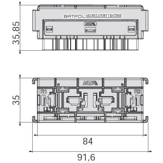 MODUŁ MTA 0101660 SKRZYNKA GNIAZDO 2x Maxi PRZEKA