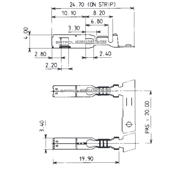 KONEKTOR PIN ZENSKI SICMA 2,8mm FIAT RENAULT 2 SZT