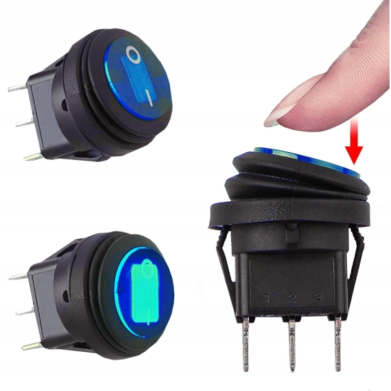 WŁĄCZNIK PRZEŁĄCZNIK HERMETYCZNY 12V IP65 BLUE