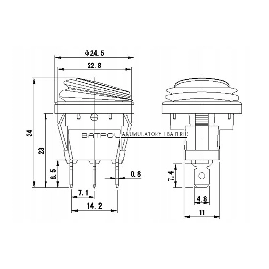 WŁĄCZNIK PRZEŁĄCZNIK HERMETYCZNY 12V IP65 BLUE