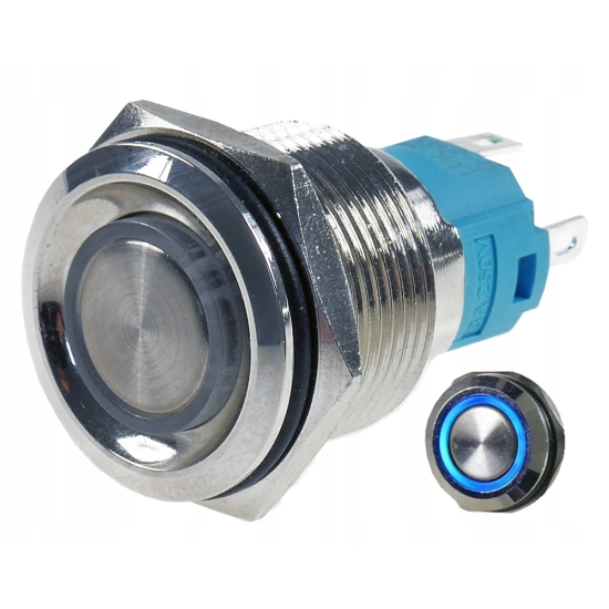 PRZYCISK WANDALOODPORNY 19mm MONOSTABILNY 3A/250 N