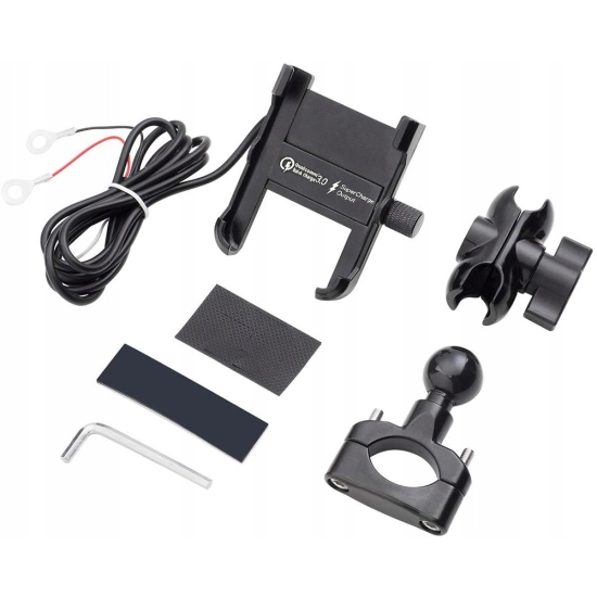 UCHWYT NA TELEFON ŁADOWARKA MOTOCYKLOWA USB 3.0 QC