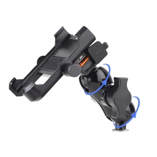 UCHWYT NA TELEFON ŁADOWARKA MOTOCYKLOWA USB 3.0 QC