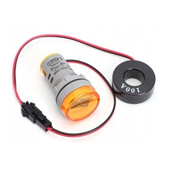 AMPEROMIERZ 100A LED 22mm MIERNIK MAŁY WSKAŹNIK Ż