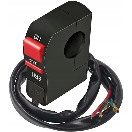PRZEŁĄCZNIK WŁĄCZNIK KIEROWNICA MOTOCYKL USB 2A