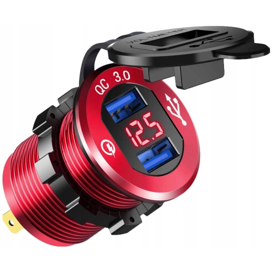 QUICK CHARGE USB QC 3.0 GNIAZDO WOLTOMIERZ METAL C