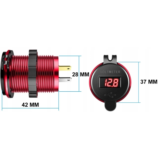 QUICK CHARGE USB QC 3.0 GNIAZDO WOLTOMIERZ METAL C