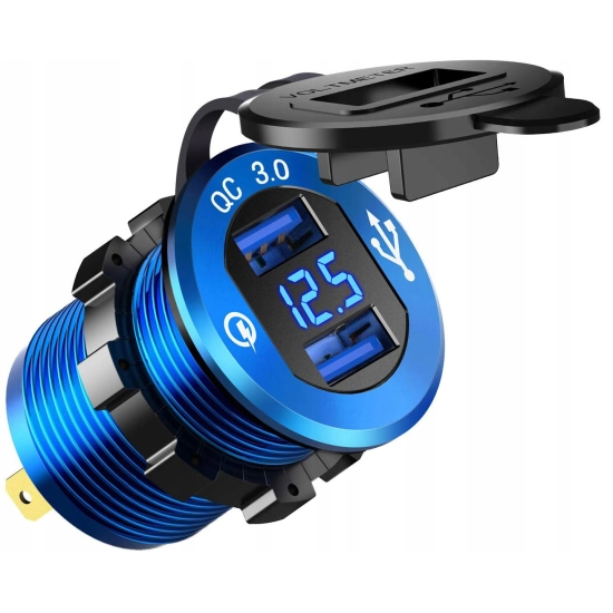 QUICK CHARGE USB QC 3.0 GNIAZDO WOLTOMIERZ METAL N