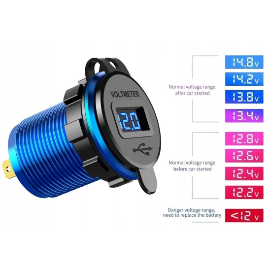 QUICK CHARGE USB QC 3.0 GNIAZDO WOLTOMIERZ METAL N