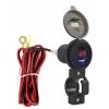 ŁADOWARKA MOTOCYKLOWA USB 2.1A WOLTOMIERZ WŁĄCZNIK