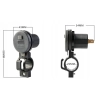 ŁADOWARKA MOTOCYKLOWA USB 2.1A WOLTOMIERZ WŁĄCZNIK