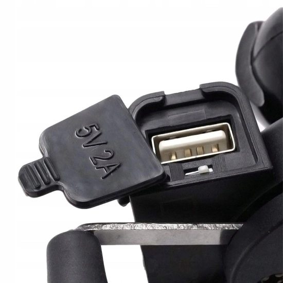 UCHWYT NA TELEFON ŁADOWARKA MOTOCYKLOWA USB 2A