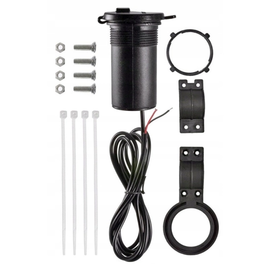 ŁADOWARKA MOTOCYKLOWA USB 2.1A WOLTOMIERZ WŁĄCZNIK