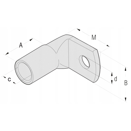 KONEKTOR OCZKOWY CU KATOWY M8 KABEL 10 mm2 90 ST