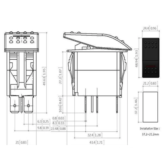 CARLING PRZELACZNIK IP68 WLACZNIK LED 12-24V 20A