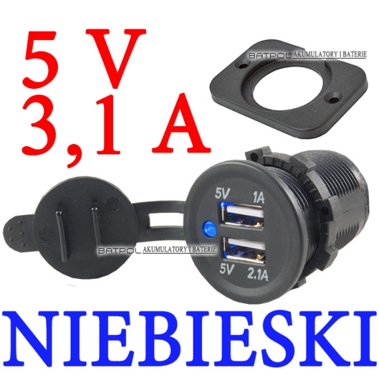 USB 5V 3,1A GNIAZDO SAMOCHODOWE LADOWARKA 12V K