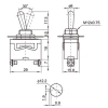 PRZELACZNIK 6 PIN METAL ON/OFF/(ON) 12-230V TS-604