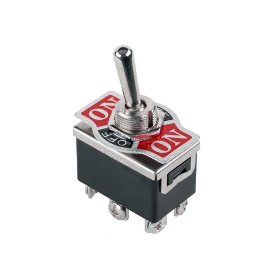 PRZELACZNIK 6 PIN METAL ON/OFF/(ON) 12-230V TS-604