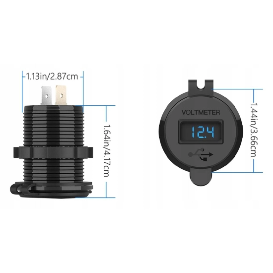 QUICK CHARGE USB QC 3.0 GNIAZDO WOLTOMIERZ METAL N