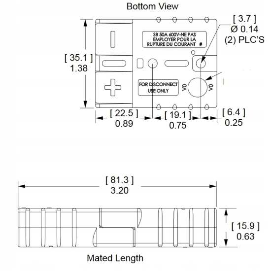 KOSTKA ZLACZE TYP ANDERSON SB50A 16mm2 CZARNY
