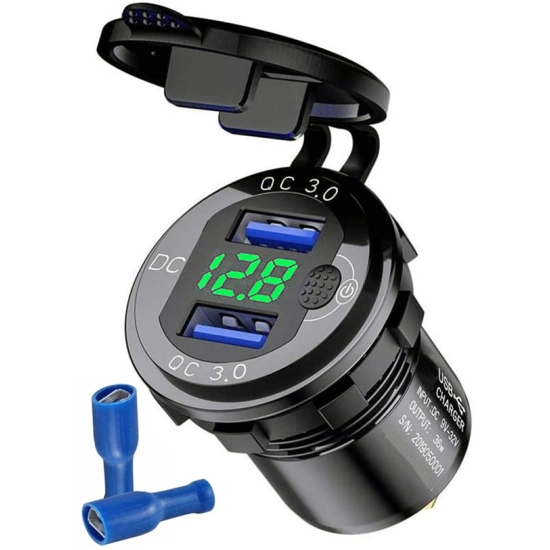 USB QC 3.0 GNIAZDO WOLTOMIERZ METAL WYLACZNIK Z