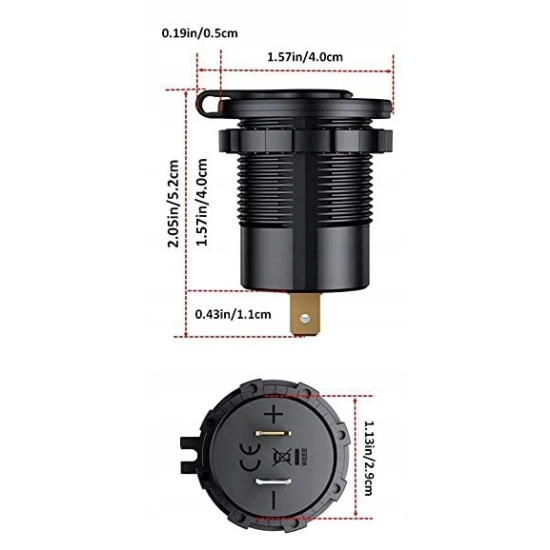 USB QC 3.0 GNIAZDO WOLTOMIERZ METAL WYLACZNIK Z