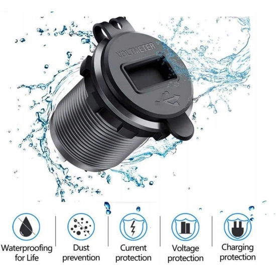USB QC 3.0 GNIAZDO WOLTOMIERZ METAL WYLACZNIK Z