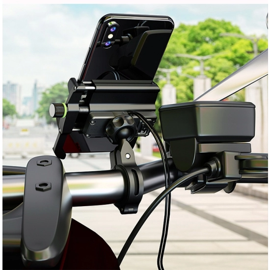 UCHWYT NA TELEFON ŁADOWARKA MOTOCYKLOWA USB 3.0 QC