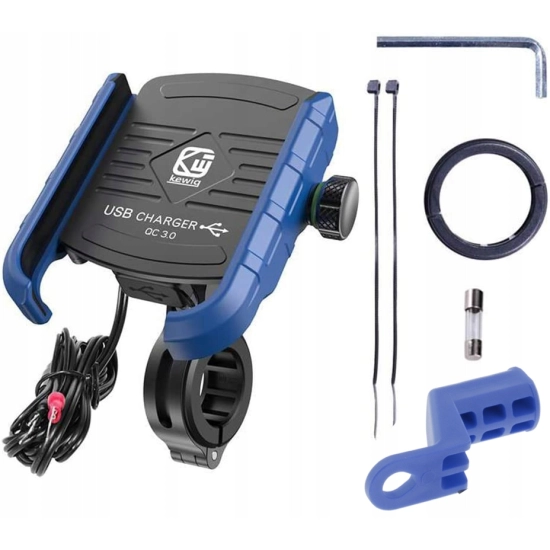UCHWYT NA TELEFON ŁADOWARKA MOTOCYKLOWA USB 3.0 QC
