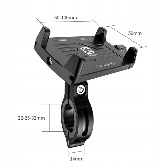 UCHWYT NA TELEFON MOTOCYKLOWY ROWEROWY METAL CZ